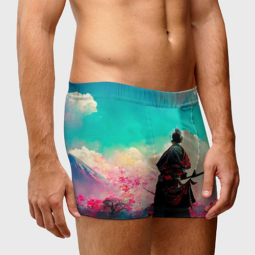 Мужские трусы Самурай и сакура / 3D-принт – фото 3