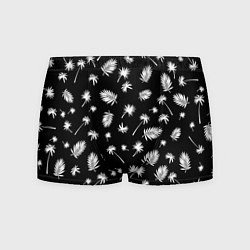 Трусы-боксеры мужские Текстура черной гавайской рубашки, цвет: 3D-принт