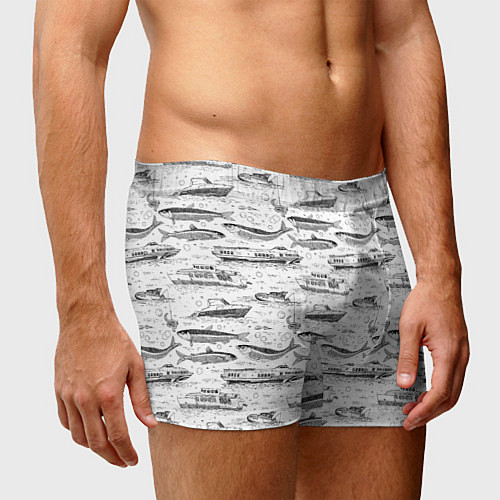 Мужские трусы Корюшка и водный транспорт / 3D-принт – фото 3