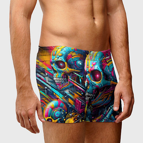 Мужские трусы Cyber skull - pattern / 3D-принт – фото 3