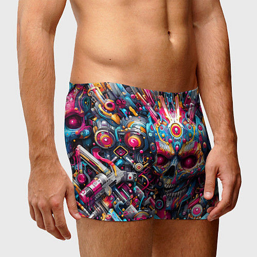 Мужские трусы Art cyber skull - ai art fantasy / 3D-принт – фото 3