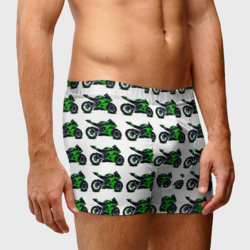 Мужские трусы Motorbike green / 3D-принт – фото 3