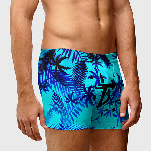 Мужские трусы Doom неоновые тропики / 3D-принт – фото 3