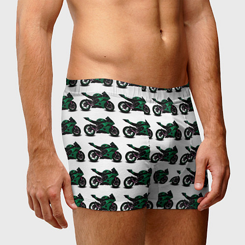 Мужские трусы Motorbike dark green / 3D-принт – фото 3