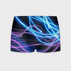 Трусы-боксеры мужские Неоновая абстракция на темном, цвет: 3D-принт