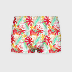 Трусы-боксеры мужские Palm red yellow, цвет: 3D-принт
