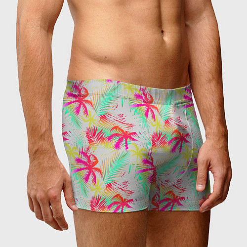 Мужские трусы Palm yellow pink / 3D-принт – фото 3
