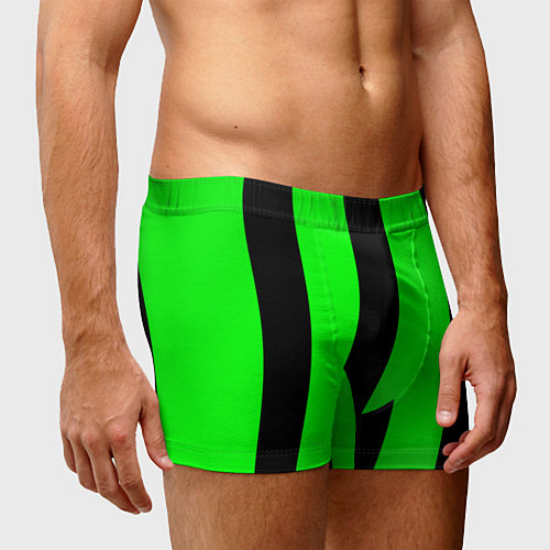 Мужские трусы Color green black line / 3D-принт – фото 3