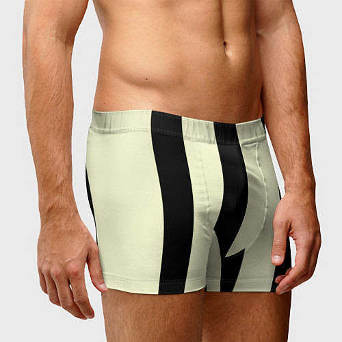 Мужские трусы Color black beige line / 3D-принт – фото 3
