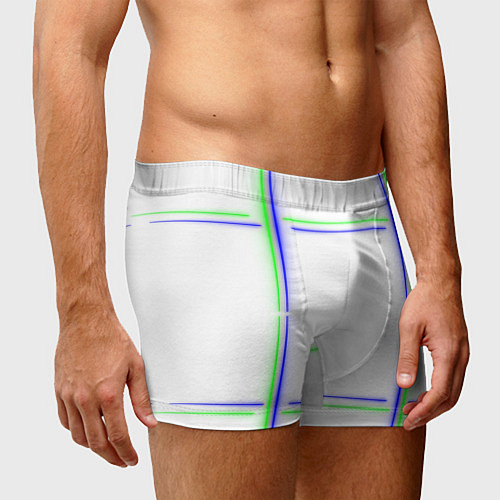 Мужские трусы Neon white green light blue / 3D-принт – фото 3