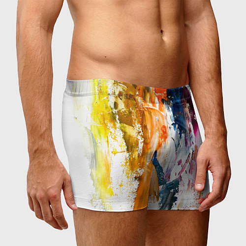 Мужские трусы Разноцветные мазки кисти на палитре художника / 3D-принт – фото 3