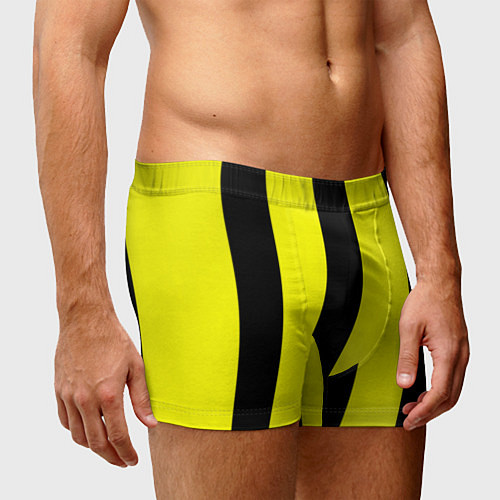 Мужские трусы Color yellow black line / 3D-принт – фото 3