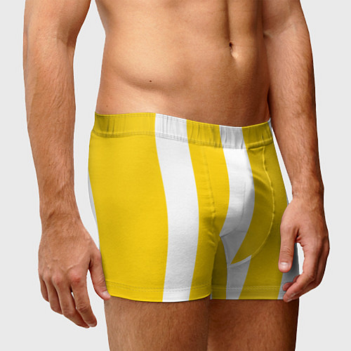 Мужские трусы Color yellow white line / 3D-принт – фото 3