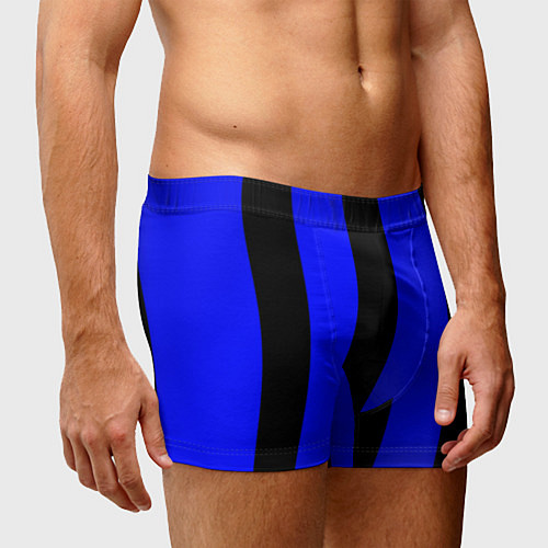 Мужские трусы Color blue black stripes / 3D-принт – фото 3