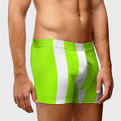 Трусы-боксеры мужские Color light green white stripes, цвет: 3D-принт — фото 2
