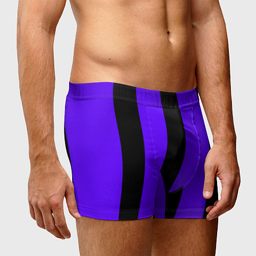 Мужские трусы Color purple black stripes / 3D-принт – фото 3
