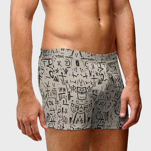 Мужские трусы Иероглифы маори / 3D-принт – фото 3