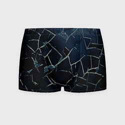 Трусы-боксеры мужские Тёмный чёрно-синий битые плиты, цвет: 3D-принт