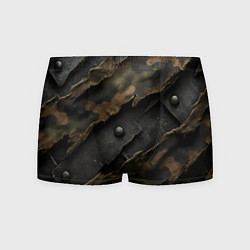 Трусы-боксеры мужские Камуфляжная ткань на металле, цвет: 3D-принт