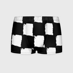 Трусы-боксеры мужские Черные квадраты в виде шахматной доски, цвет: 3D-принт