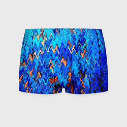 Трусы-боксеры мужские Сине-голубой стекающая абстракция, цвет: 3D-принт