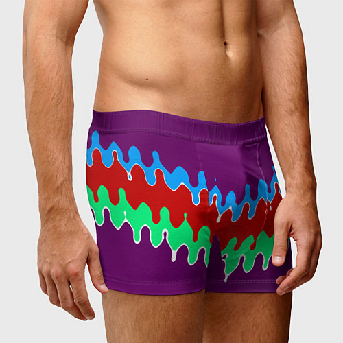 Мужские трусы Фиолетовый с искажёнными абстрактными полосами / 3D-принт – фото 3