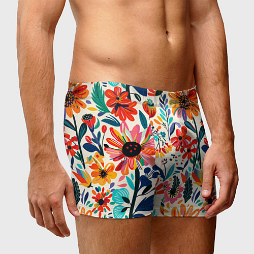 Мужские трусы Простые цветы / 3D-принт – фото 3