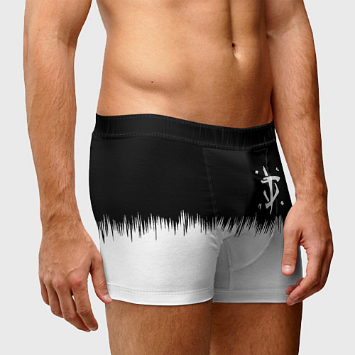 Мужские трусы Doom краски черно белый / 3D-принт – фото 3