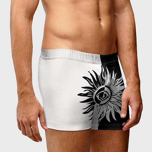 Мужские трусы Солнце черно-белое / 3D-принт – фото 3