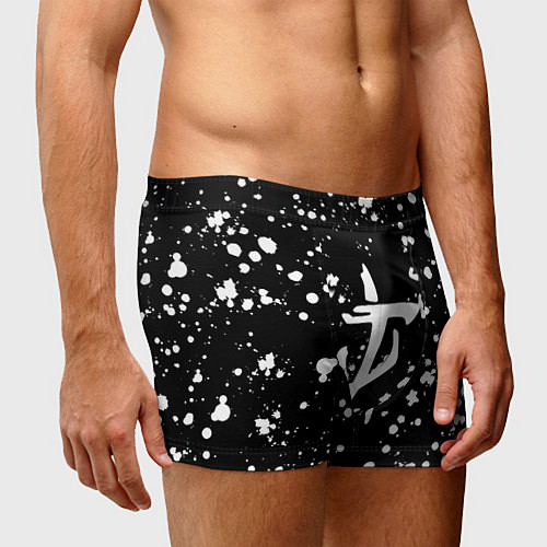 Мужские трусы Doom белые краски текстура / 3D-принт – фото 3