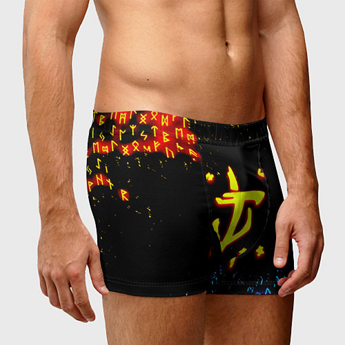 Мужские трусы Doom огненные символы / 3D-принт – фото 3