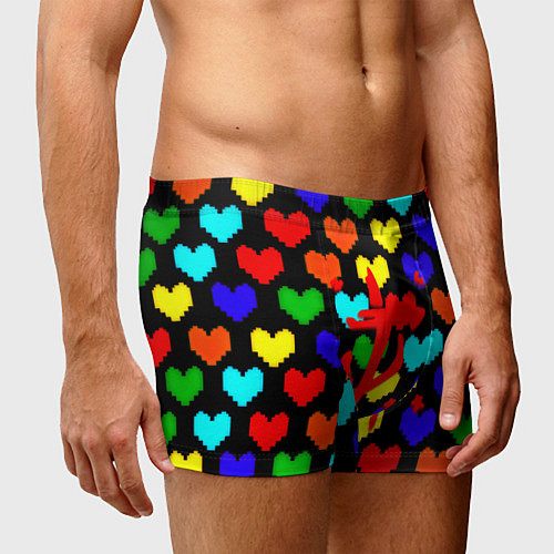 Мужские трусы Doom love pixel pattern / 3D-принт – фото 3