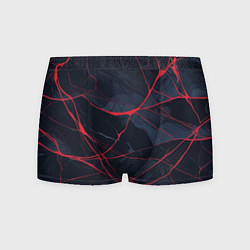 Трусы-боксеры мужские Мраморные узоры из переплетений красных линий, цвет: 3D-принт