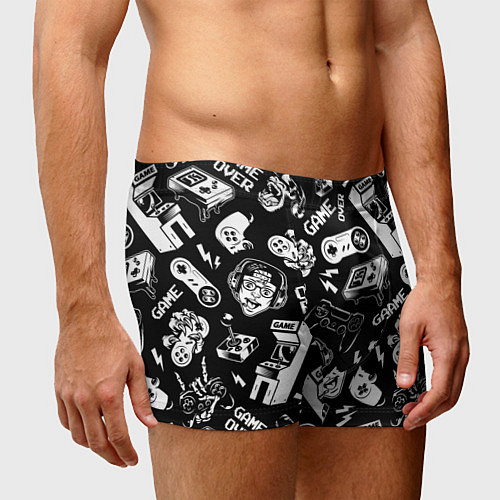 Мужские трусы Retro gamer pattern / 3D-принт – фото 3