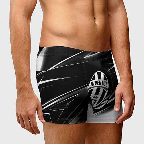 Мужские трусы Juventus geometry stripes black / 3D-принт – фото 3