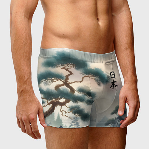 Мужские трусы Сосна в Японском пейзаже / 3D-принт – фото 3
