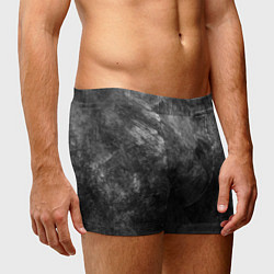Трусы-боксеры мужские Абстракция - grey spots on black, цвет: 3D-принт — фото 2
