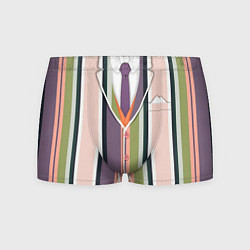 Трусы-боксеры мужские Полосатый пиджак с оранжевым жилетом, цвет: 3D-принт