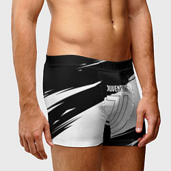Трусы-боксеры мужские Ювентус черно белые полосы, цвет: 3D-принт — фото 2
