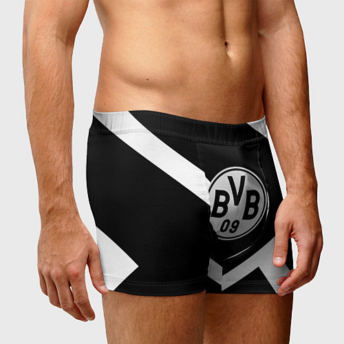 Мужские трусы Borussia black geometry / 3D-принт – фото 3