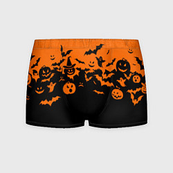 Трусы-боксеры мужские Хэллоуин тыквы и призраки, цвет: 3D-принт