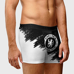 Трусы-боксеры мужские Чели белые краски текстура, цвет: 3D-принт — фото 2