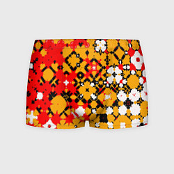 Трусы-боксеры мужские Красно-желтая геометрическая абстракция, цвет: 3D-принт