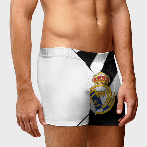 Мужские трусы Реал Мадрид черно белые полосы / 3D-принт – фото 3