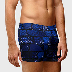 Трусы-боксеры мужские Чёрно-синий витражные плитки, цвет: 3D-принт — фото 2