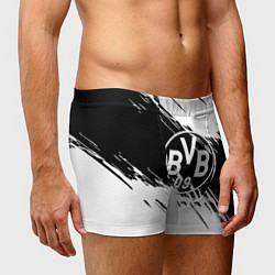 Трусы-боксеры мужские Borussia черно белые полосы, цвет: 3D-принт — фото 2