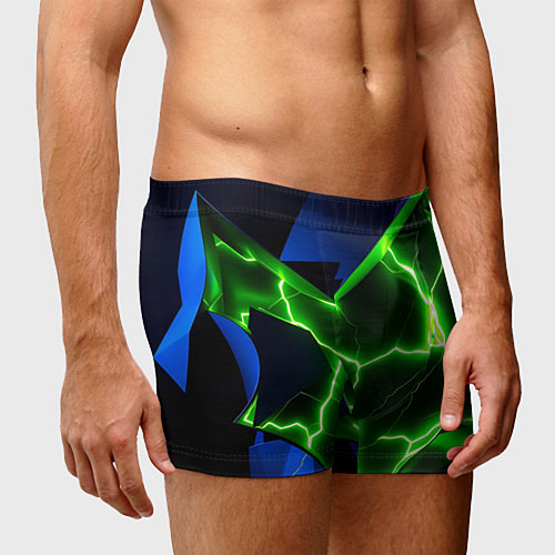 Мужские трусы Neon green glow / 3D-принт – фото 3