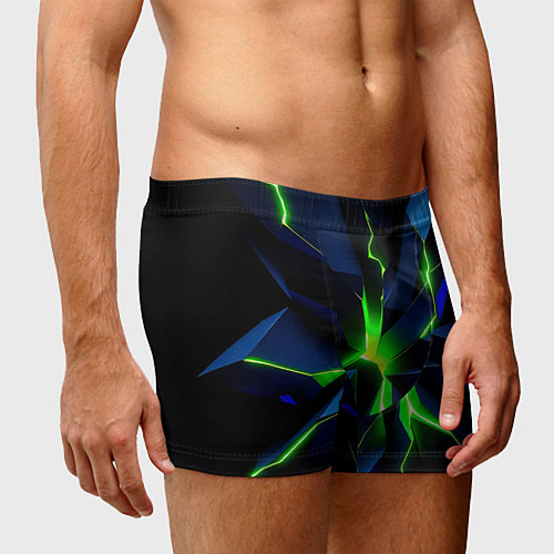 Мужские трусы Neon green glow / 3D-принт – фото 3