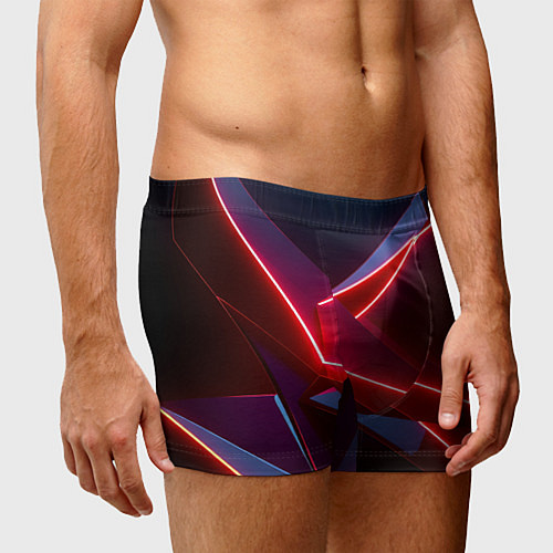 Мужские трусы Neon laser red / 3D-принт – фото 3