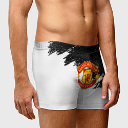 Трусы-боксеры мужские Манчестер Юнайтед краски белые, цвет: 3D-принт — фото 2